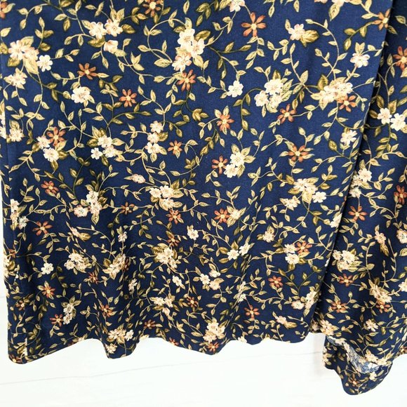 SOLD!!! Women's 90s Navy Floral Sleeveless Dress w/Pockets - Picture 4 of 7